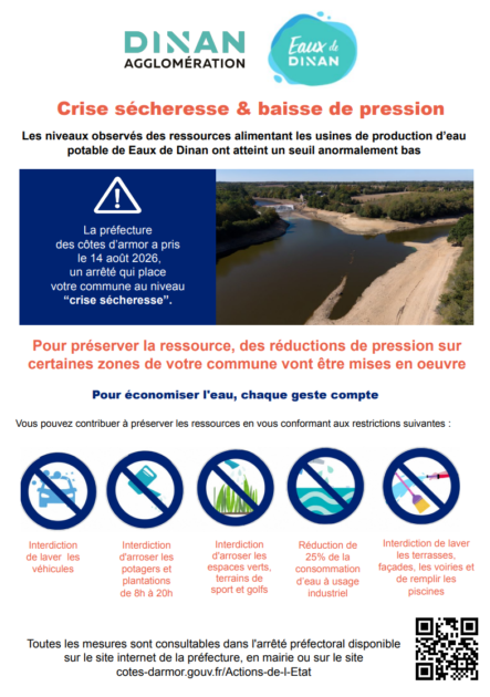 Document information baisse de pression sur le réseau d'eau potable